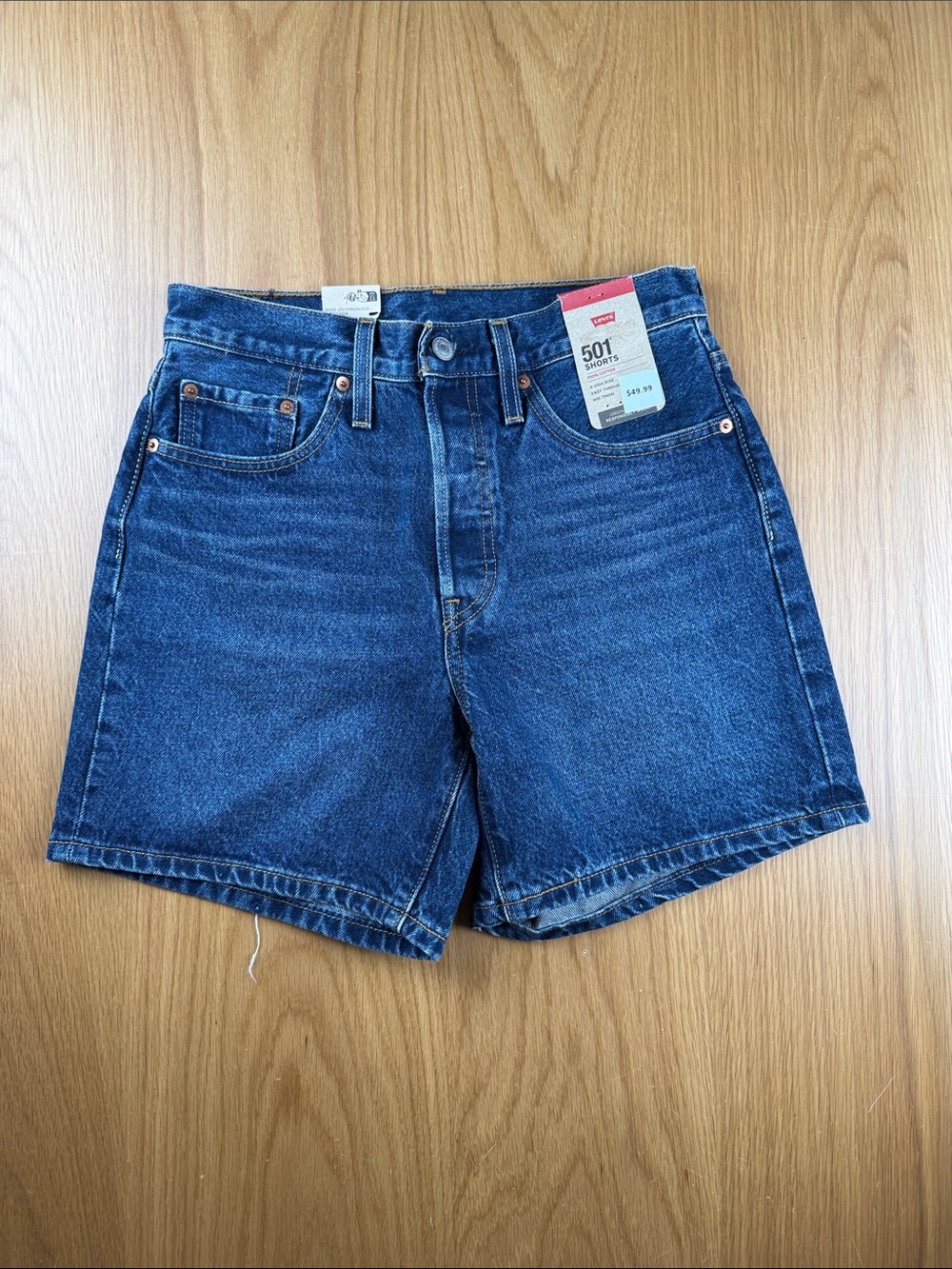 Levi's Blue Classic 501 Denim High Rise Mid-Thigh Shorts 858330056 size 27